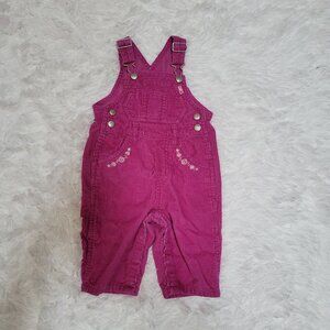 The Children's Place Corduroy Pink Overall with Floral Embroidery - Size 3-6 mo